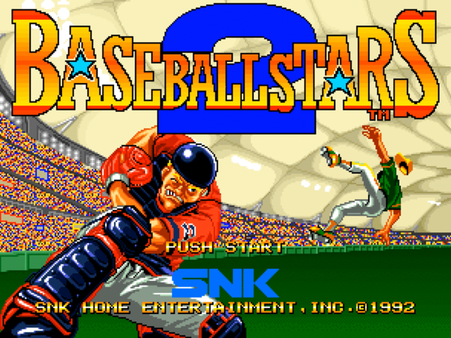 Baseball Stars 2 title screen for Neo Geo CD